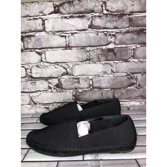 Banana Republic Black Canvas Fabric Slip On Espadrilles Loafers Shoes Women Sz 8 - Picture 3 of 16